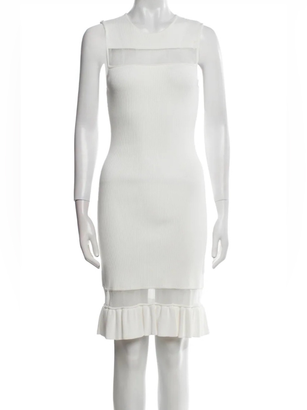 Milly White Knit Bodycon Dress S